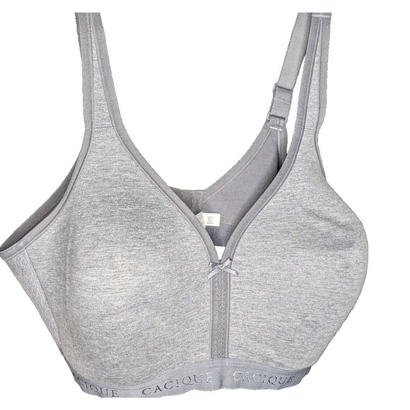 Cacique Bra 46C Grey Gray Lightly Lined No Wire - Picture 6 of 6